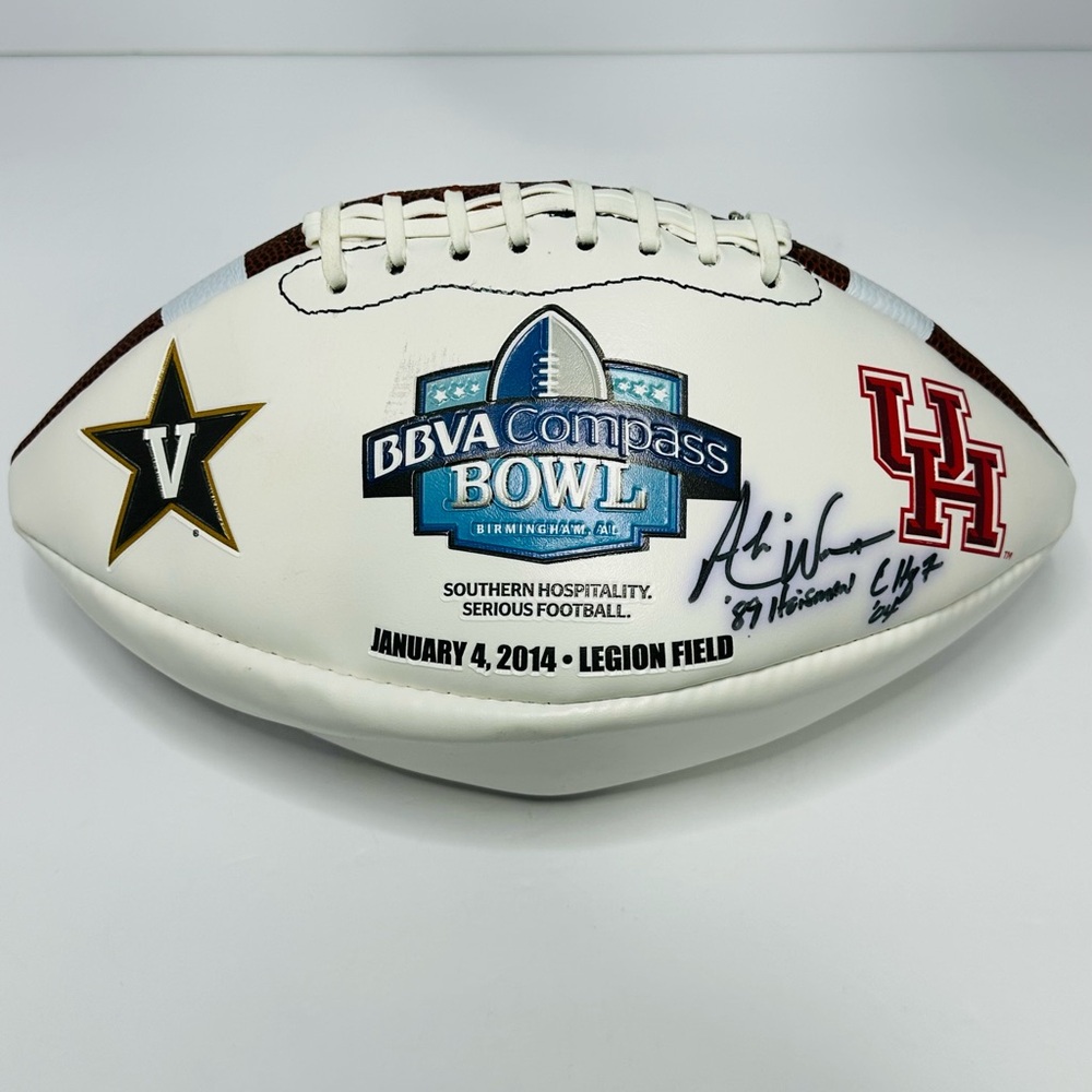 2014 BBVA Compass Bowl Andre Ware Autographed Football ( No COA)